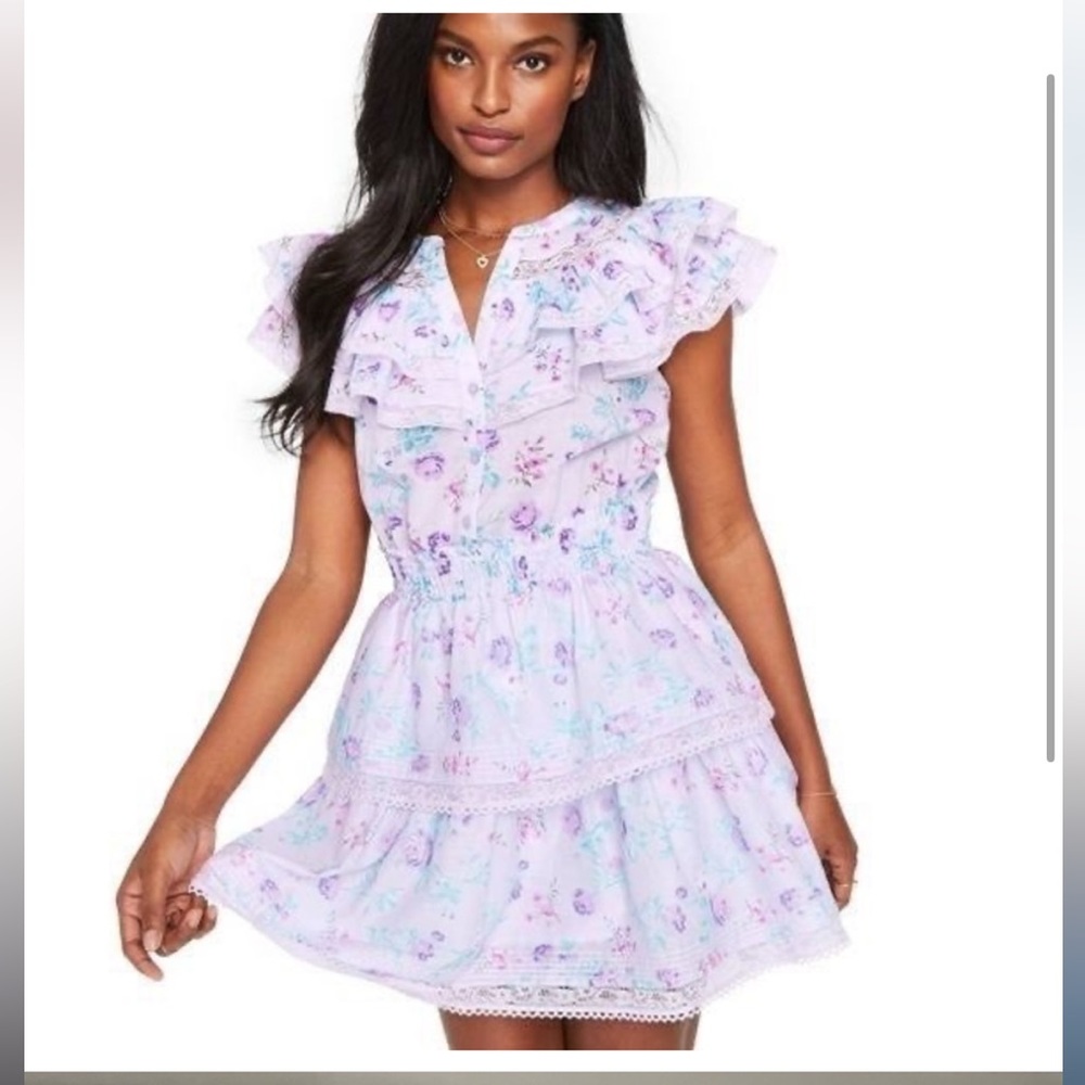 Love shack fancy for target purple floral dress size XS